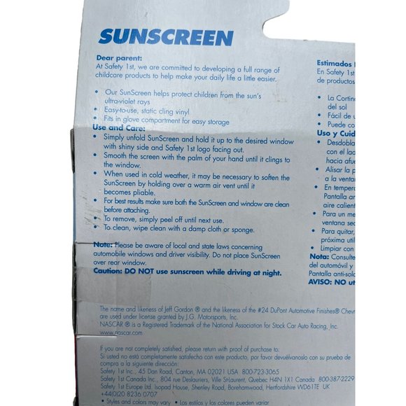 Safety 1st NASCAR 2000’s Jeff Gordon Racing Deluxe Sunscreen Car Child Protector - Picture 3 of 6